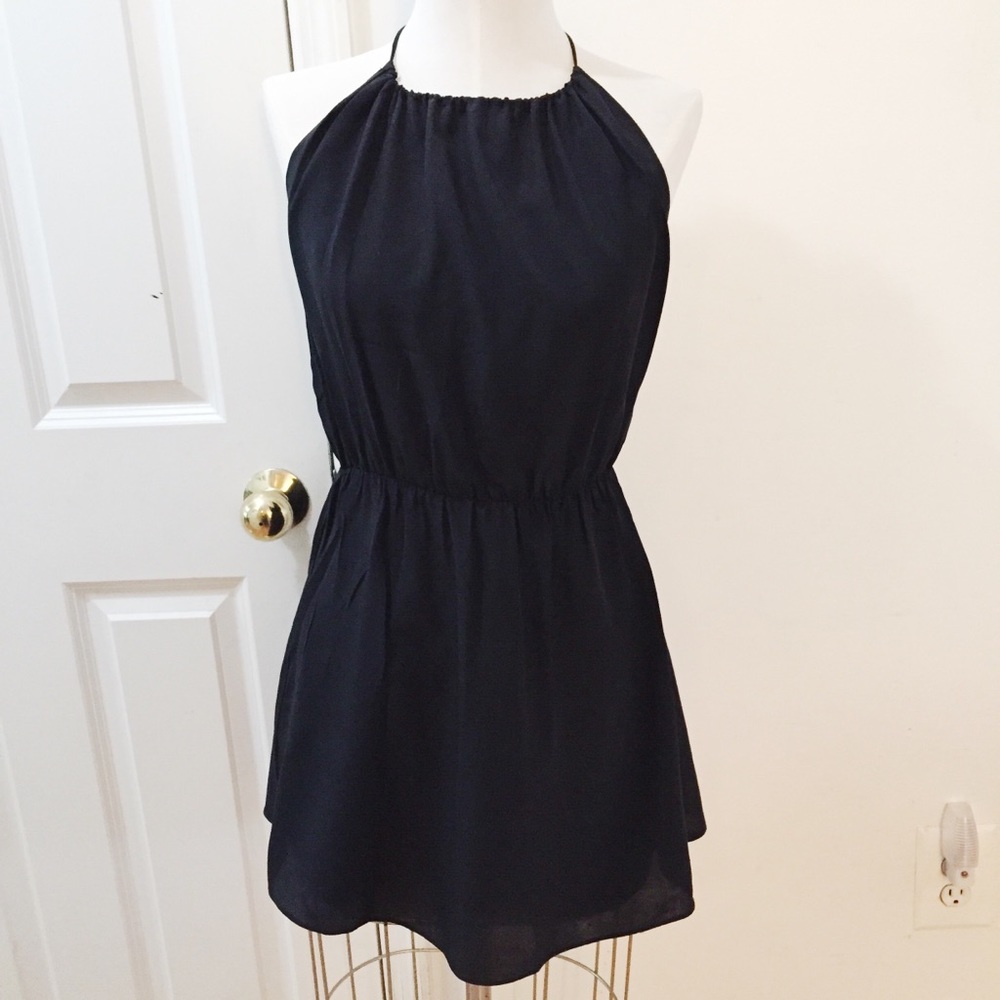 Jennifer Hope Silk Dress Racerback Black XS